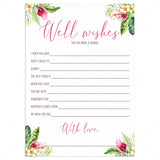 Tropical Wedding Well Wishes for the Bride and Groom Cards by LittleSizzle