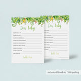 Hawaii baby shower wish cards download by LittleSizzle