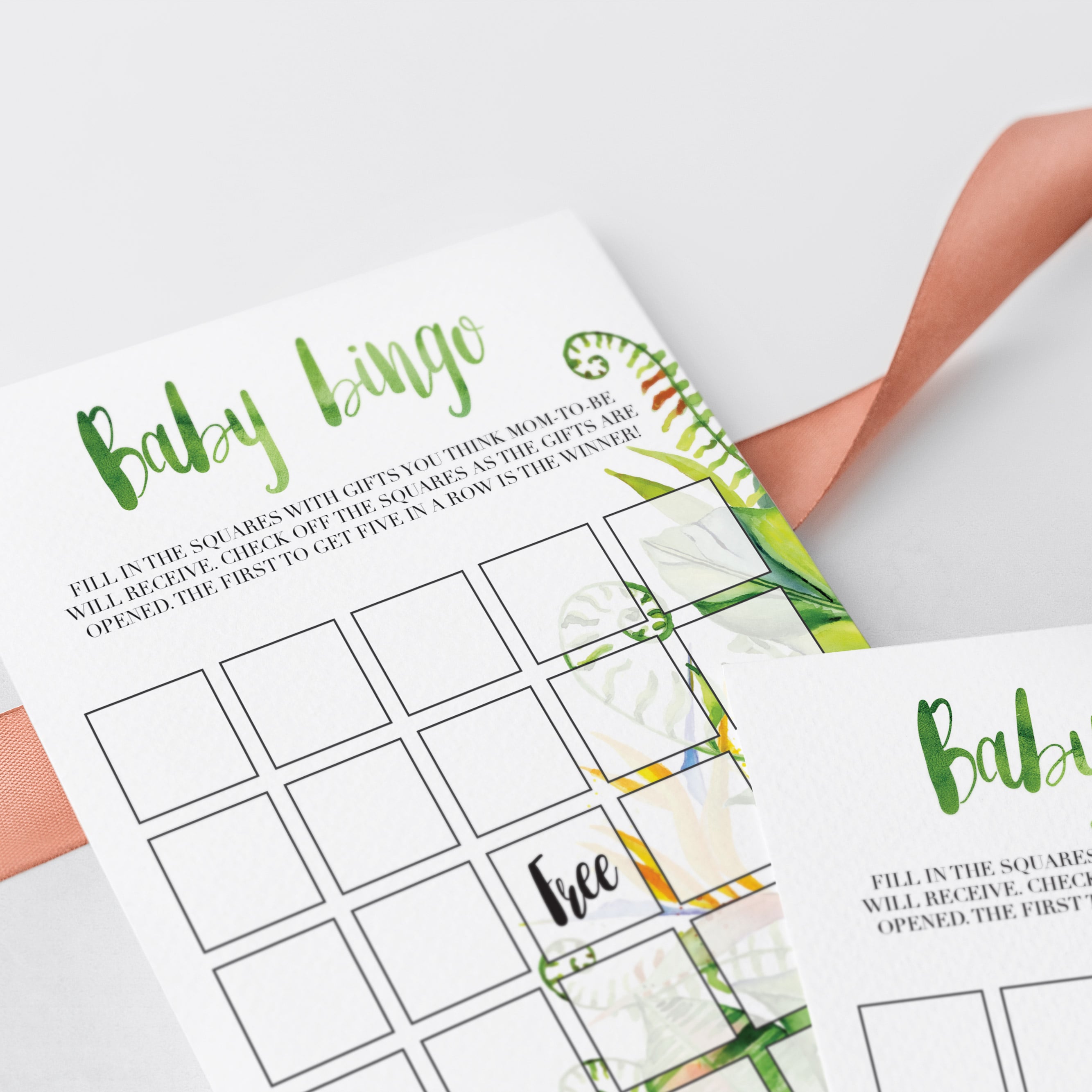 Watercolor tropical baby shower party games by LittleSizzle