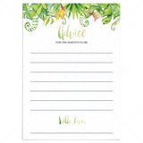 Hawaiian baby shower games advice for the parents-to-be printable by LittleSizzle