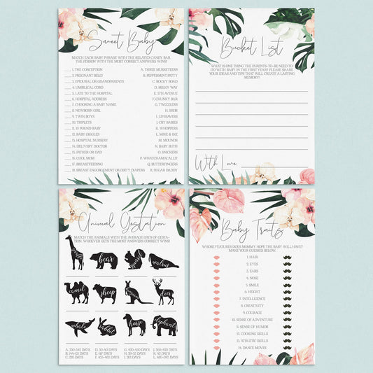 4 Fun Baby Shower Games Tropical Theme by LittleSizzle