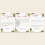 Tropical flora baby shower games package printable by LittleSizzle