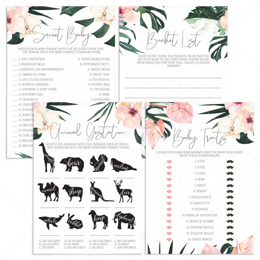 4 Fun Baby Shower Games Tropical Theme by LittleSizzle