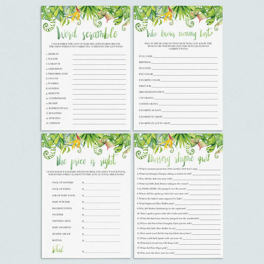 Instant download baby shower party games PDF by LittleSizzle