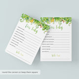 Luau Wishes Baby Shower Game Printable