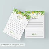 Tropical Advice Card for Neutral Baby Shower