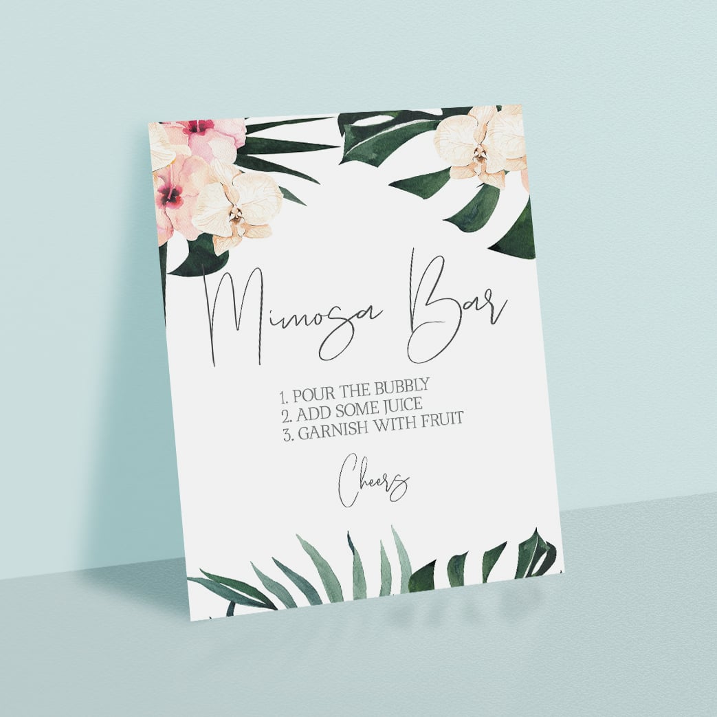 Botanical party decorations mimosa sign by LittleSizzle