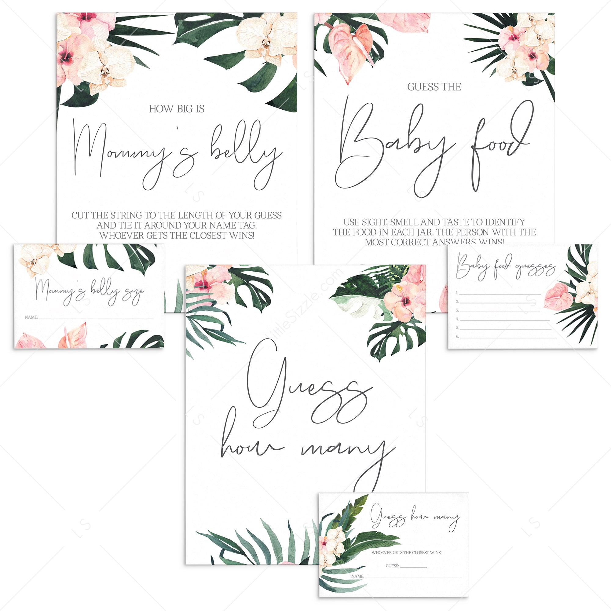 Summer Baby Shower Activities Guessing Games Printable by LittleSizzle