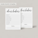 Gender Neutral Twin Baby Shower Wish Cards Dear Babies Printable