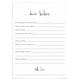 Twins Baby Shower Game Printable Dear Babies Modern Minimalist by LittleSizzle
