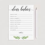 Dear babies twins baby shower cards by LittleSizzle