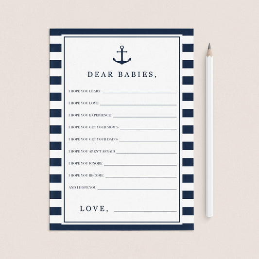 Dear Babies Wishes for Baby Cards Nautical by LittleSizzle