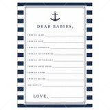 Dear Babies Wishes for Baby Cards Nautical by LittleSizzle