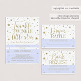 Gold Baby Sprinkle Invitation Set Editable Templates