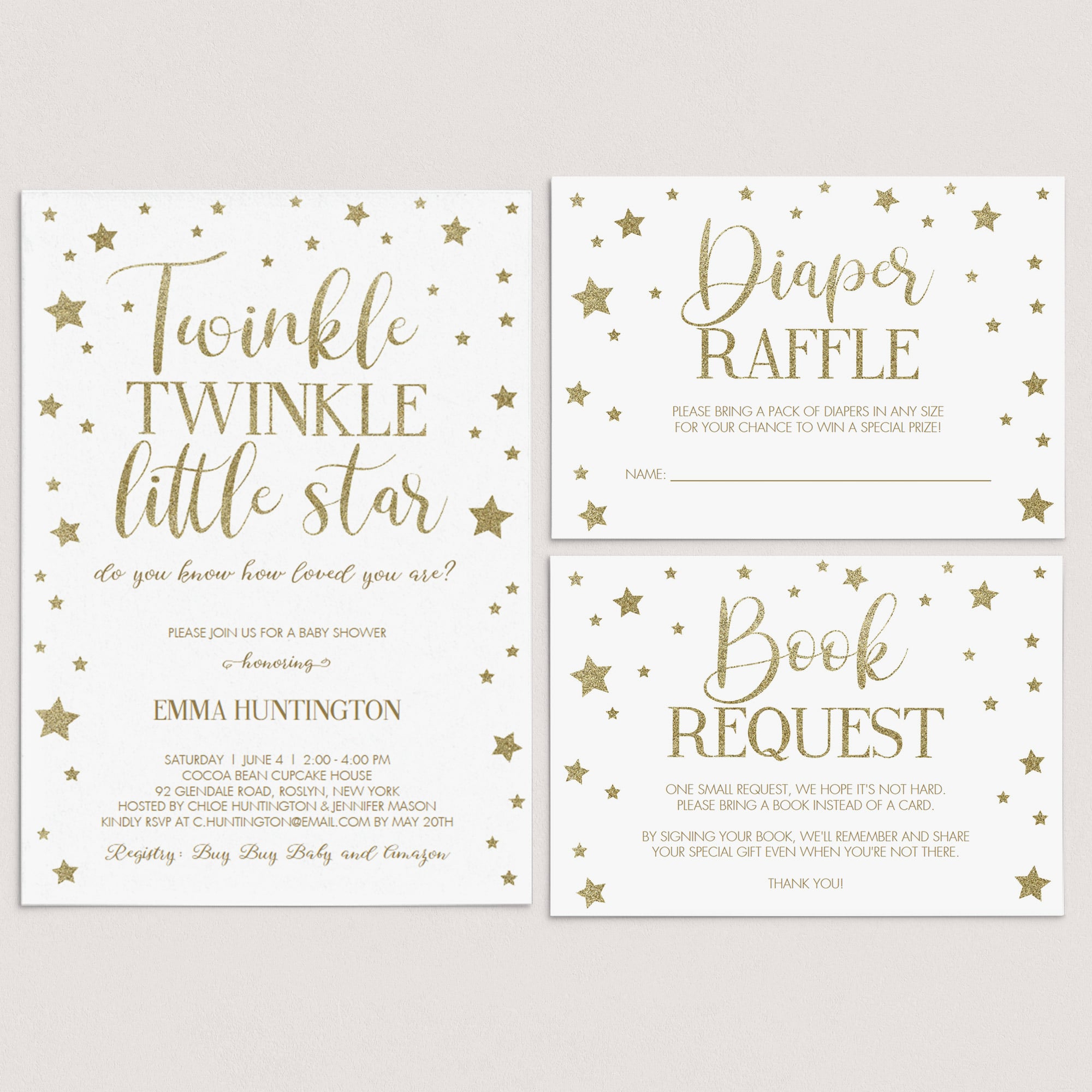 Twinkle Twinkle baby shower invite kit template by LittleSizzle