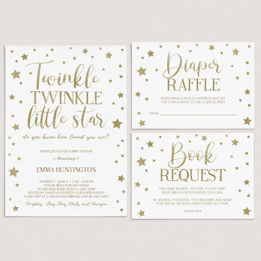 Twinkle Twinkle baby shower invite kit template by LittleSizzle