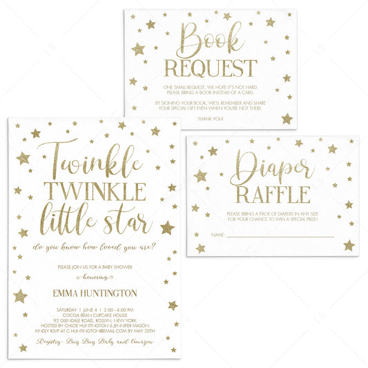 Twinkle Twinkle baby shower invite kit template by LittleSizzle