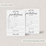 Rustic Minimal Baby Shower Game Predictions for Baby