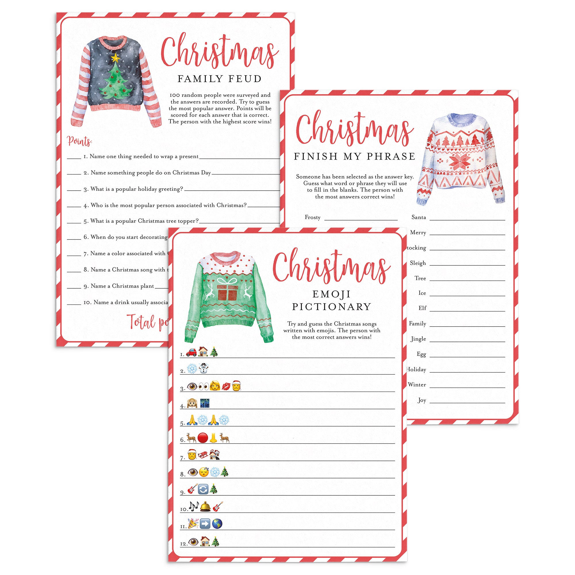 Ugly Sweater Party Games Bundle Printable by LittleSizzle