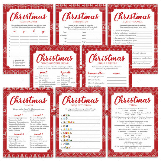 Knitted Christmas Sweater Theme Party Games Bundle by LittleSizzle