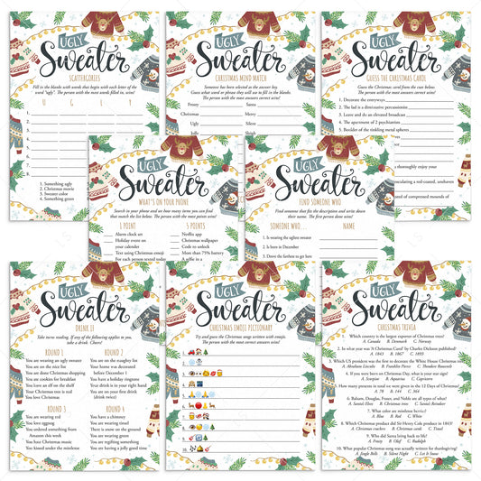 8 Ugly Sweater Christmas Games To Print by LittleSizzle