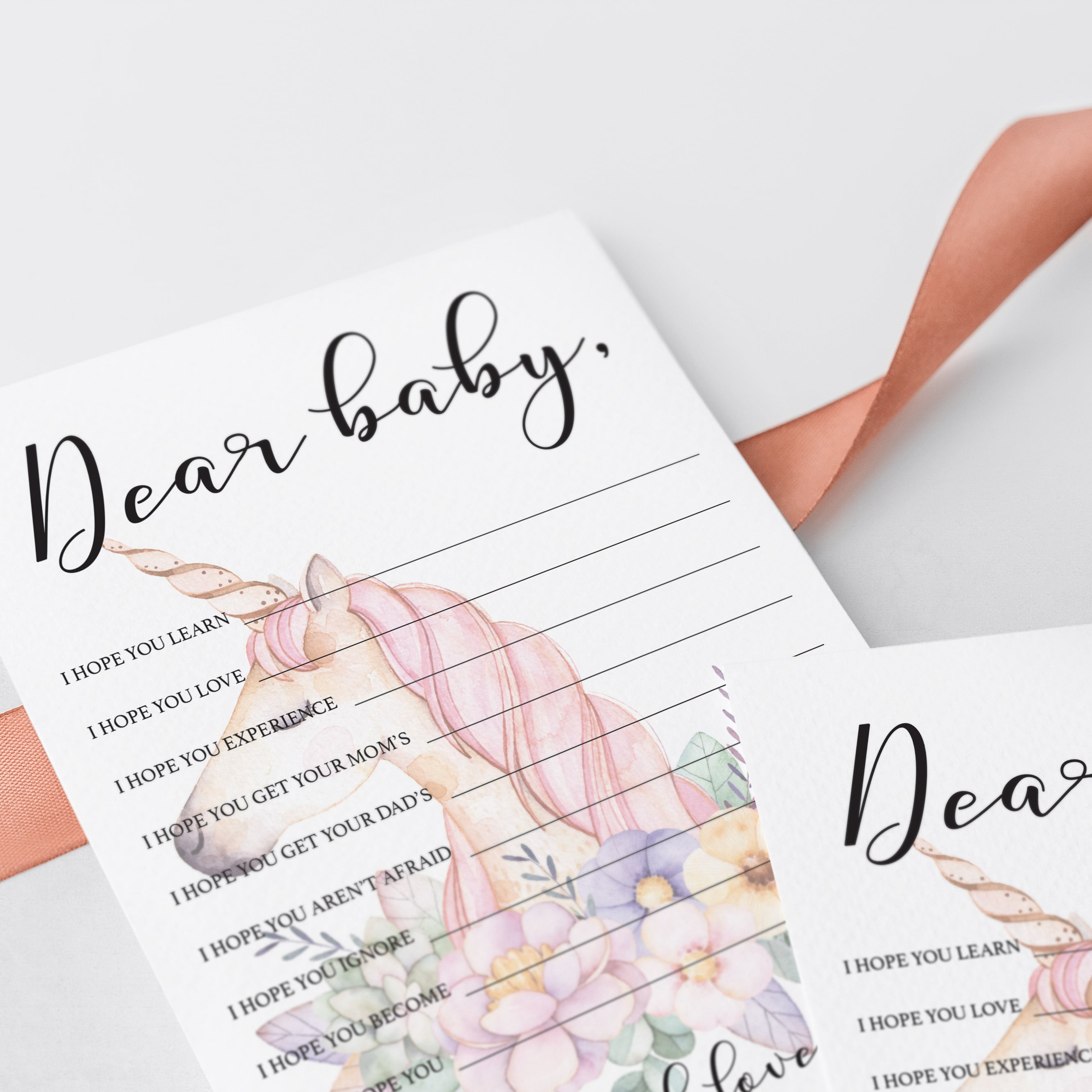 Floral unicorn baby shower game by LittleSizzle