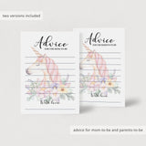 Unicorn baby shower advice for mom printable by LittleSizzle
