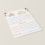 Mad Libs Advice Card for Girl Baby Shower Printable