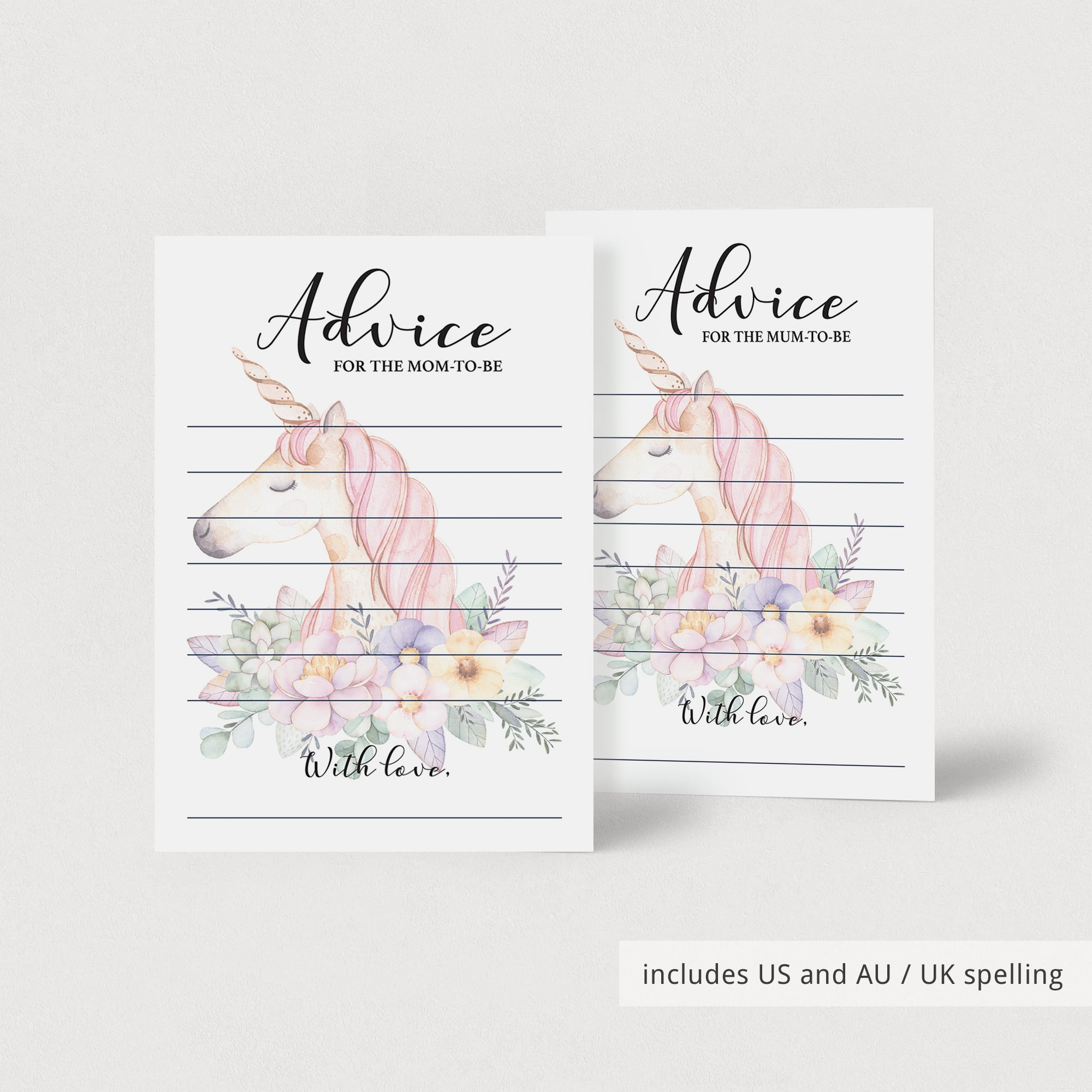 Unicorn party printables for girl baby shower by LittleSizzle