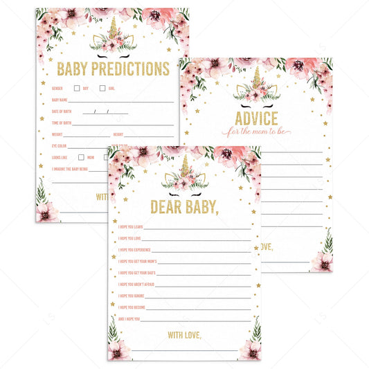 Pink and gold unicorn baby shower bundle by LittleSizzle