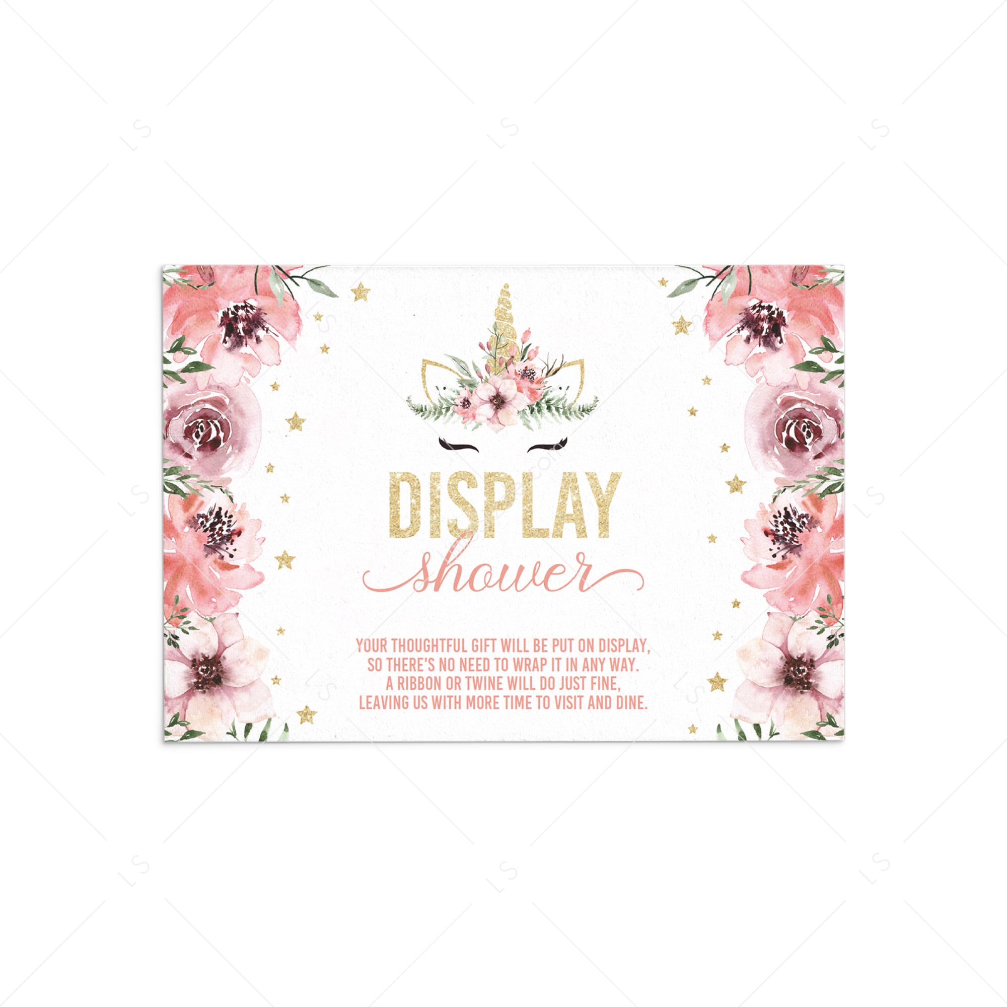 Unicorn Display Shower Insert Template by LittleSizzle