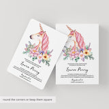 Unicorn Themed Baby Shower Invitation Templates