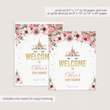 Unicorn Baby Shower Decorations Printable Signs