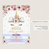 DIY baby sprinkle invitation for girls pink florals by LittleSizzle