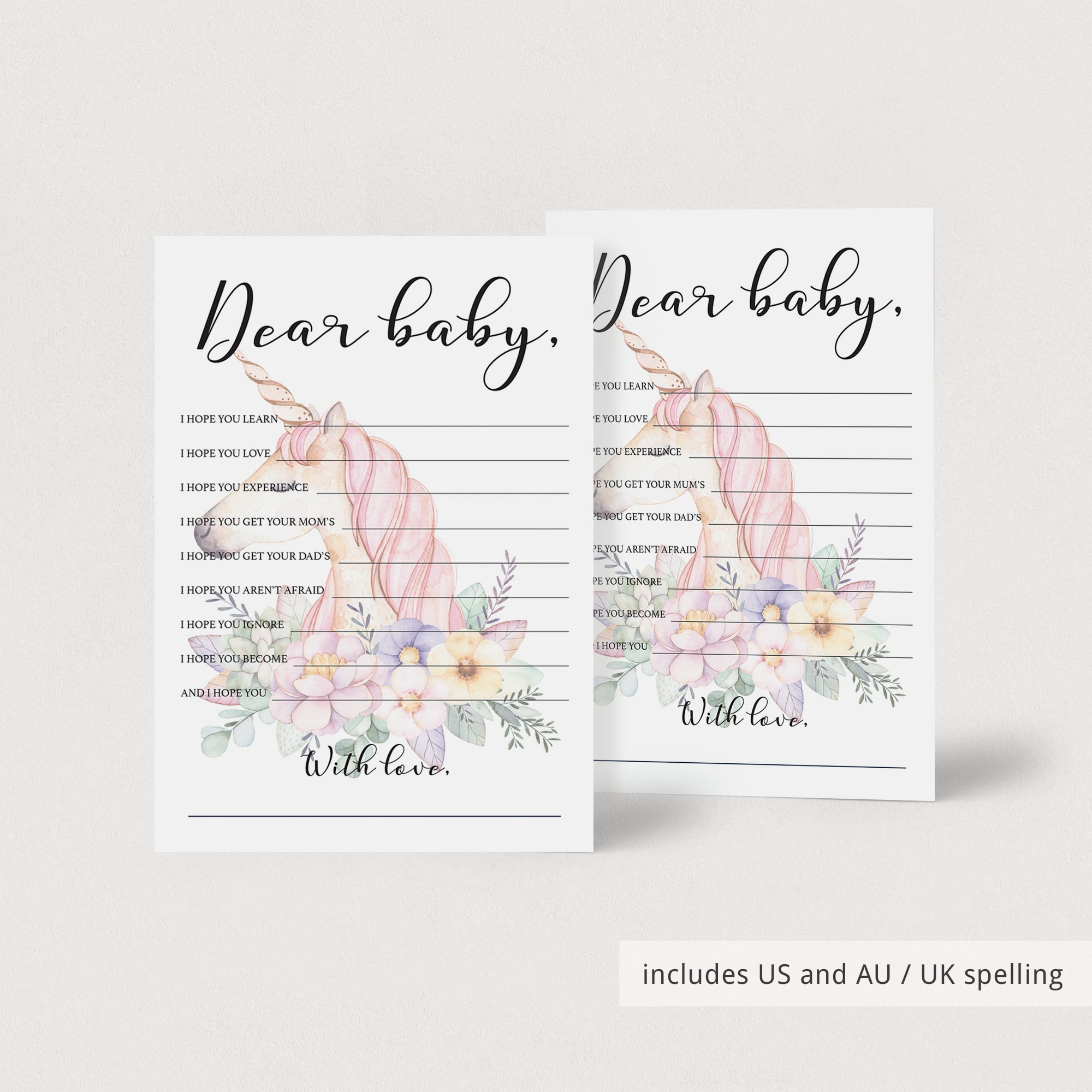 Unicorn baby sprinkle game printable by LittleSizzle