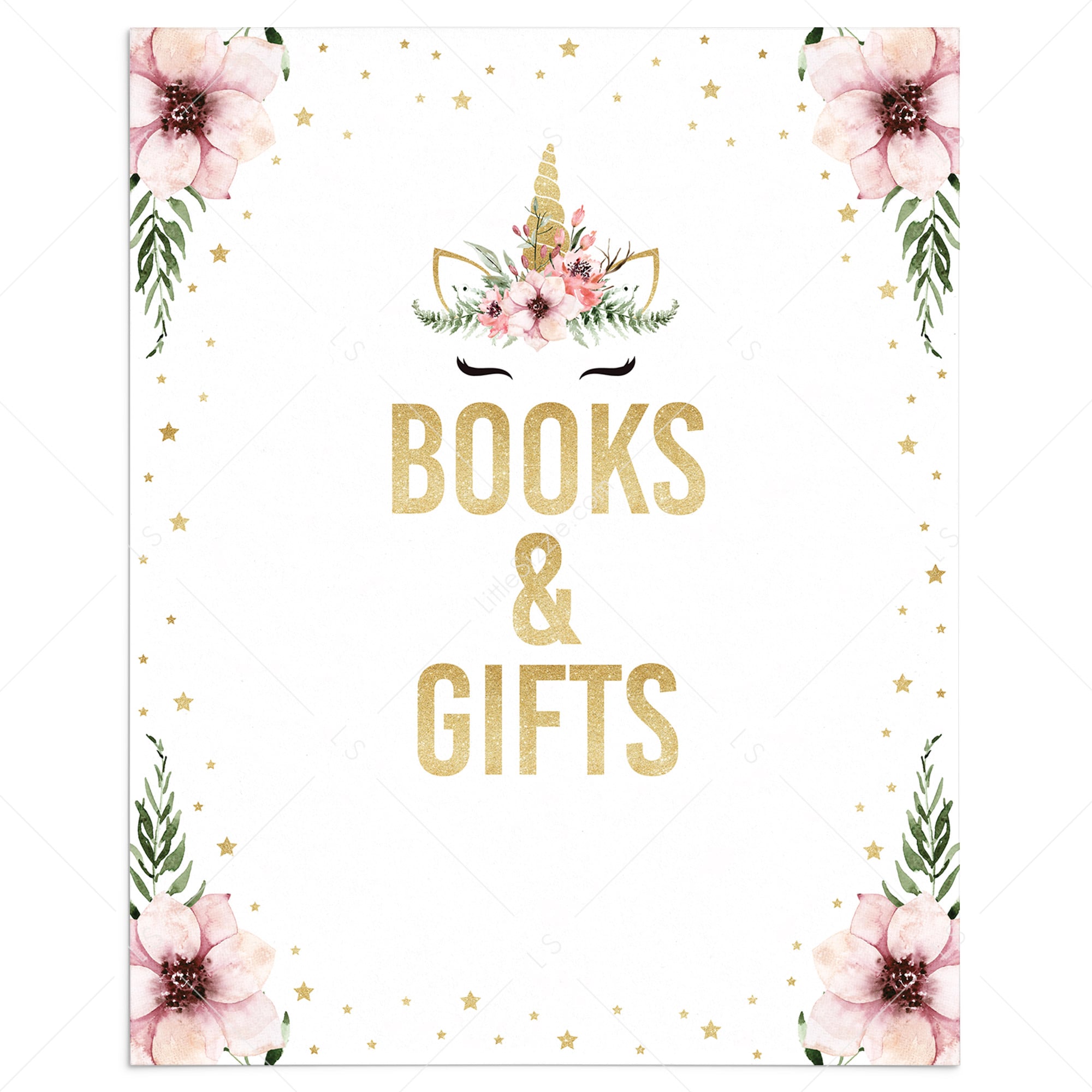 Girl babyshower books and gifts table sign printable by LittleSizzle