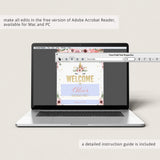 Unicorn Welcome Sign Editable Template for Birthday Party