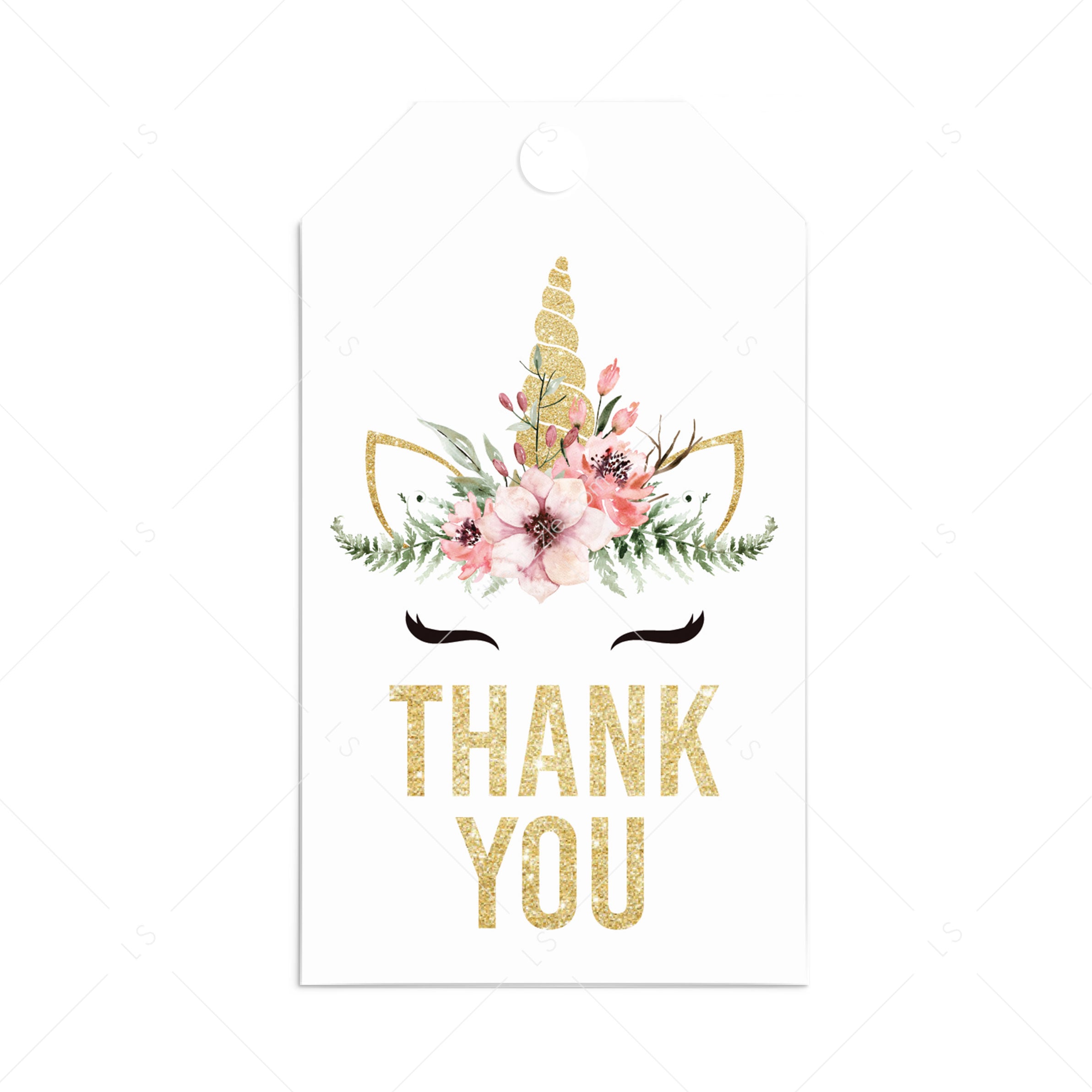 Unicorn Thank You Favor Tags printable | Instant download