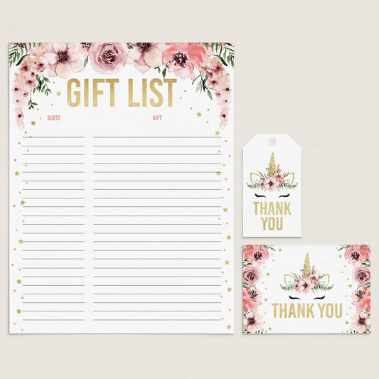 Unicorn Party Supplies Package Printable by LittleSizzle