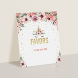 Gold unicorn mimosa bar sign printable by LittleSizzle