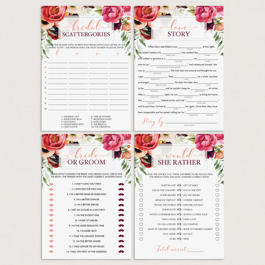 Boho bridal shower games package printable by LittleSizzle