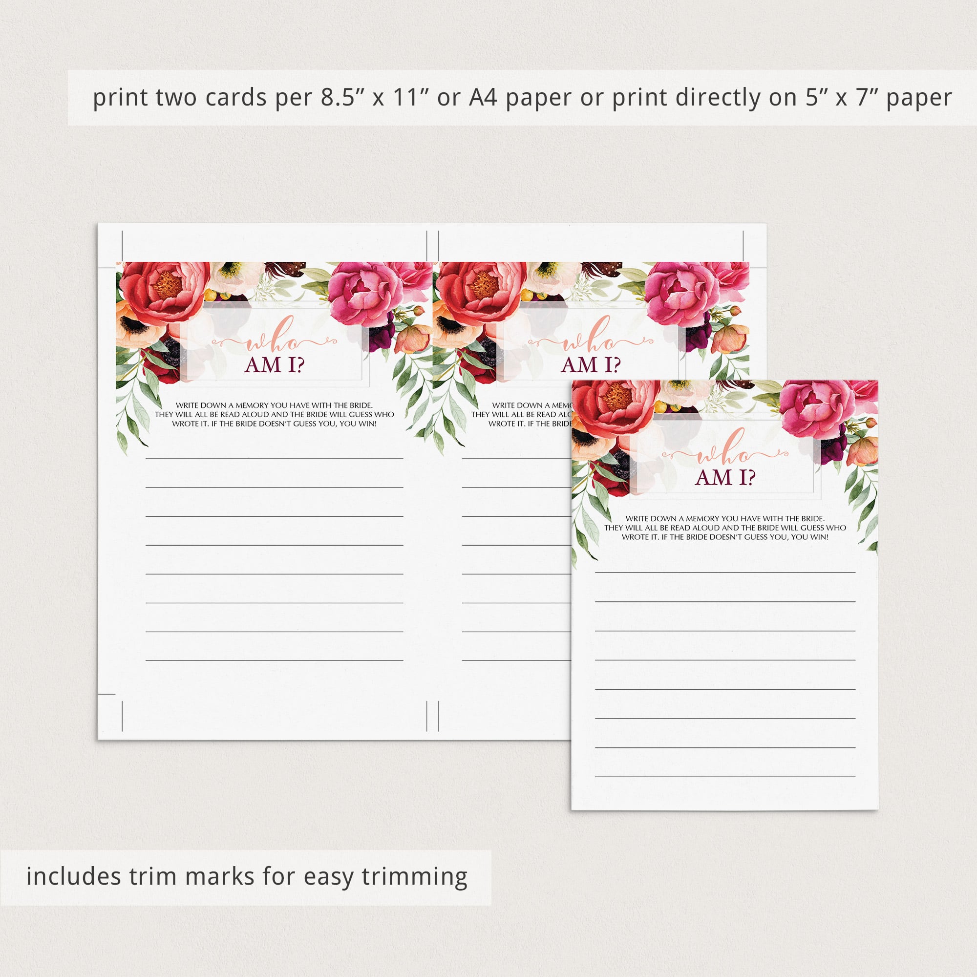 unique game cards for bridal showers