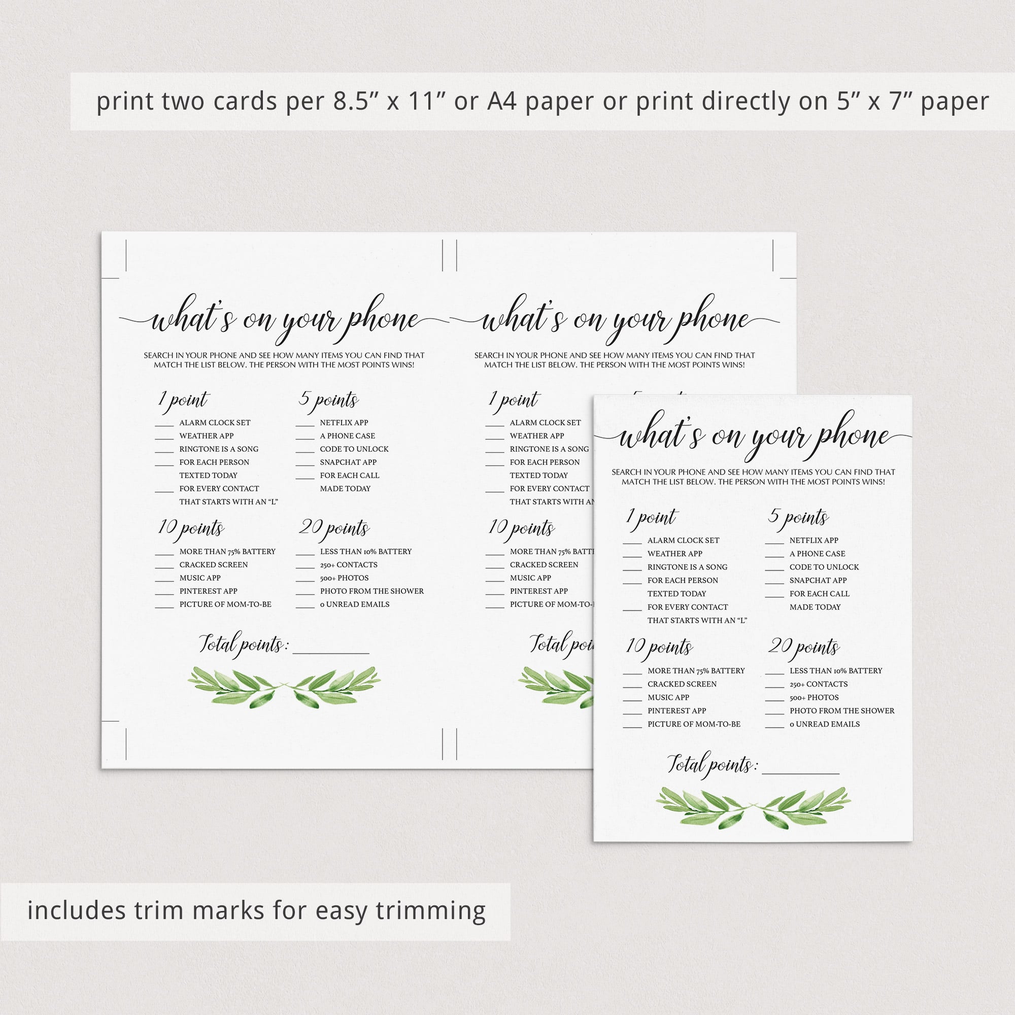 Whats on your cell phone baby shower game download by LittleSizzle