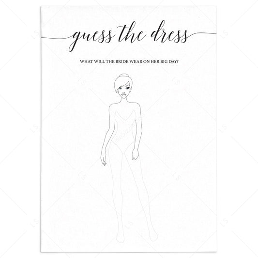 Guess the wedding dress bridal shower game by LittleSizzle