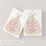 Blush and Gold Bridal Shower Invitations Card Template