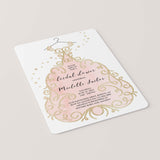 Blush and Gold Bridal Shower Invitations Card Template