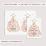 Blush and Gold Bridal Shower Invitations Card Template