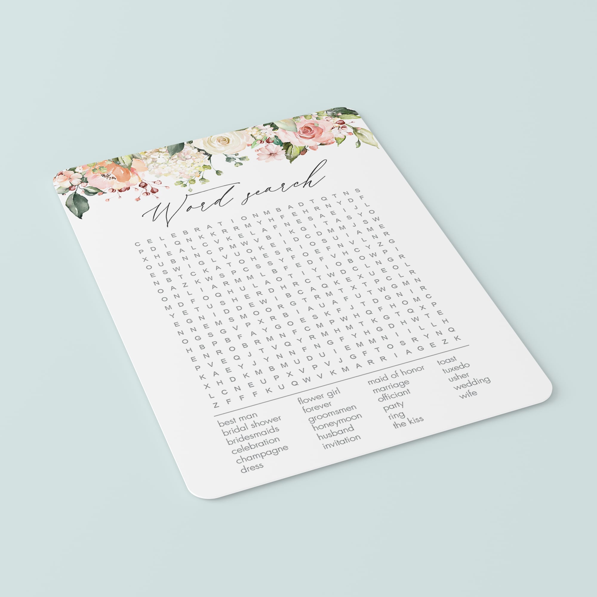 fun word search bridal shower game printable