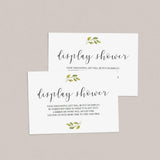 Minimal Display Shower Insert Card Instant Download