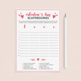 Printable and Virtual Valentine's Day Party Game Scattergories by LittleSizzle